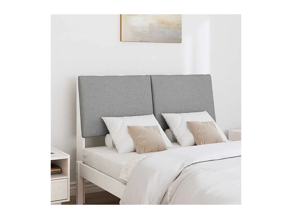 Cabecero tapizado Gris Claro 120 cm Madera de pino macizo