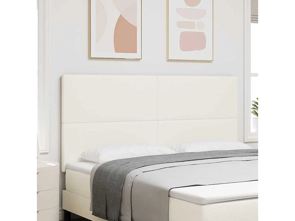 Tête de lit LED avec des lumières à LED Crème 180 cm tissu