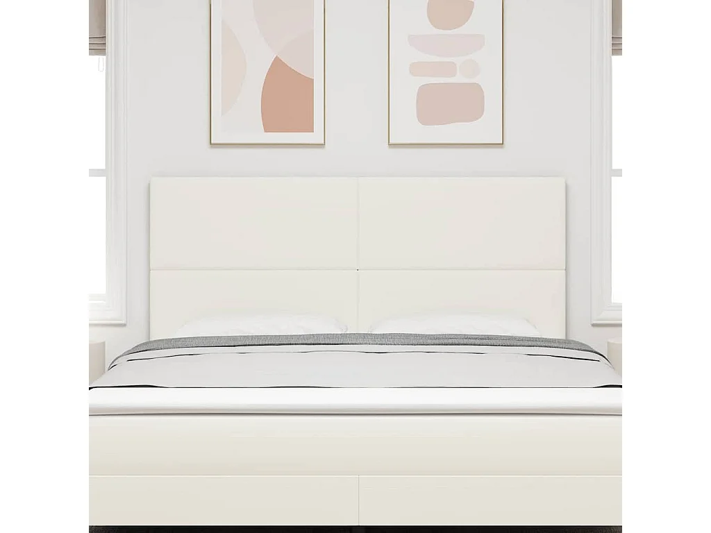 Tête de lit LED avec des lumières à LED Crème 180 cm tissu