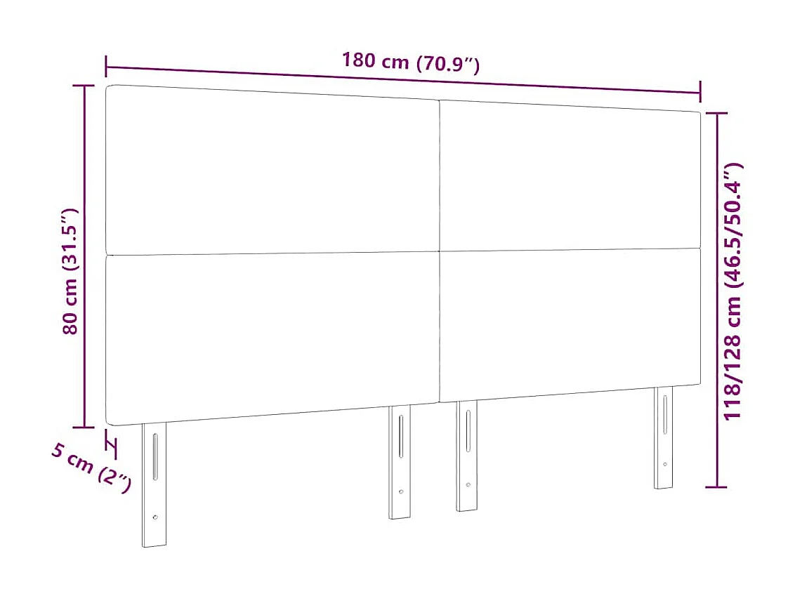 Tête de lit LED avec des lumières à LED Crème 180 cm tissu