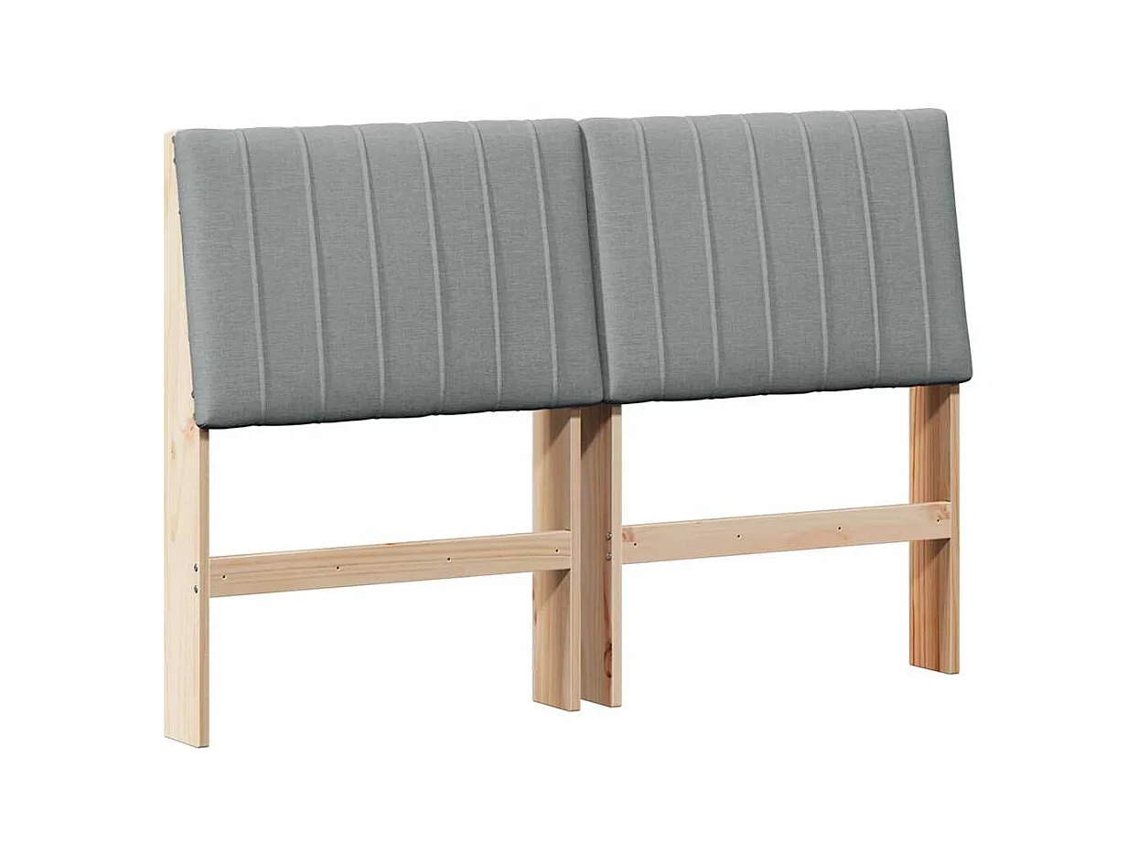 Cabeceira estofada Cinzento-claro 140 cm