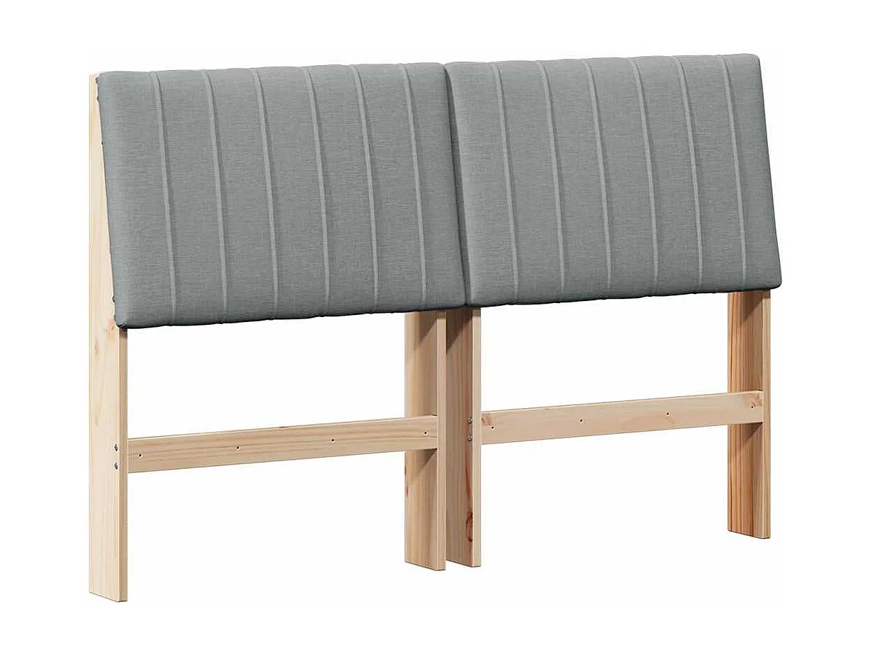 Cabeceira estofada Cinzento-claro 140 cm