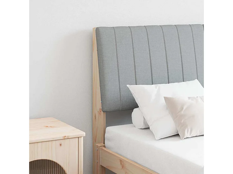 Cabecero tapizado Gris Claro 140 cm Madera de pino macizo