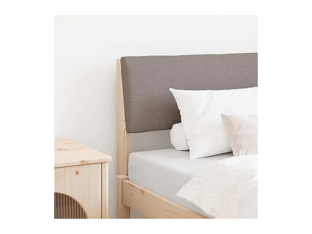 Tête de lit capitonnée Taupe 75 cm Pin massif