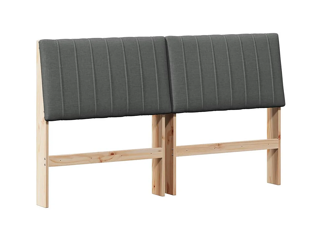 Tête de lit capitonnée Gris foncé 150 cm Pin massif