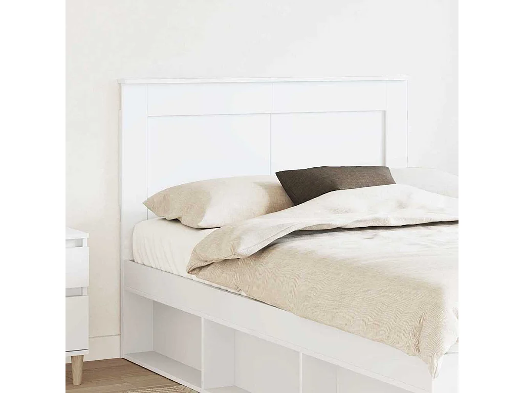 Tête de lit avec tête de lit Blanc 120 cm Bois d'ingénierie