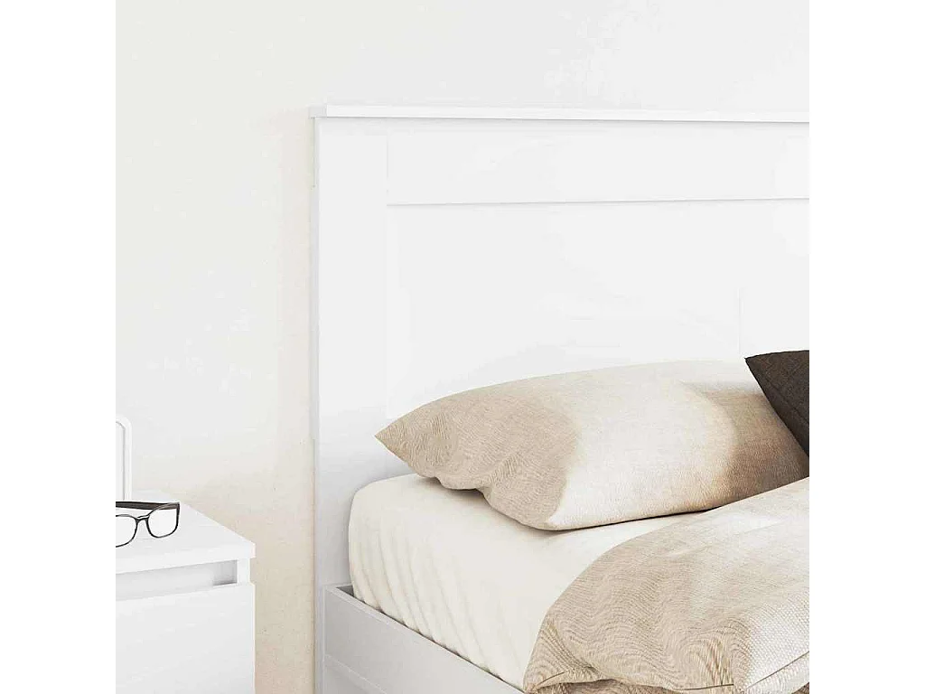 Tête de lit avec tête de lit Blanc 120 cm Bois d'ingénierie