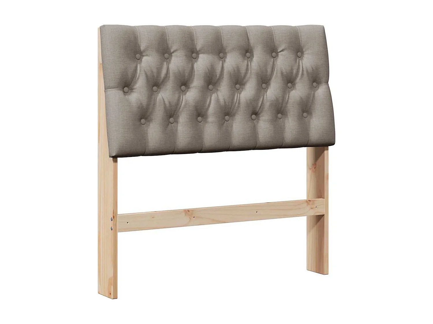 Tête de lit capitonnée Taupe 90 cm Pin massif