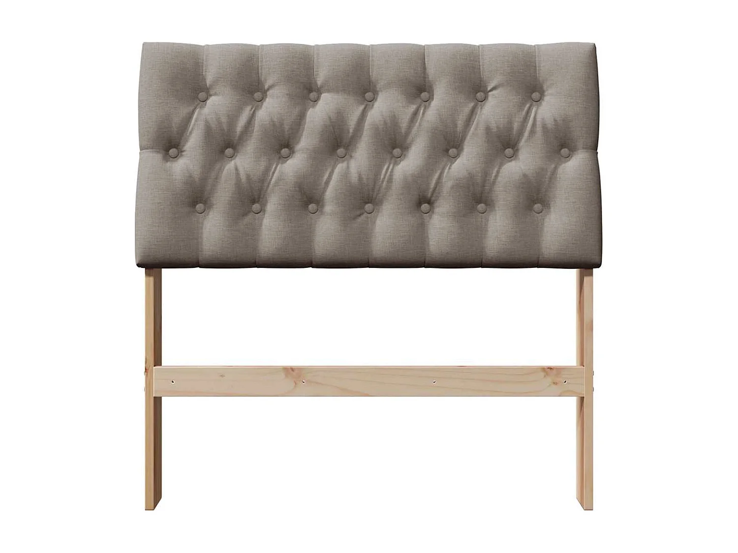 Tête de lit capitonnée Taupe 90 cm Pin massif