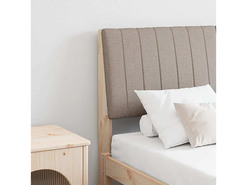 Tête de lit capitonnée Taupe 140 cm Pin massif
