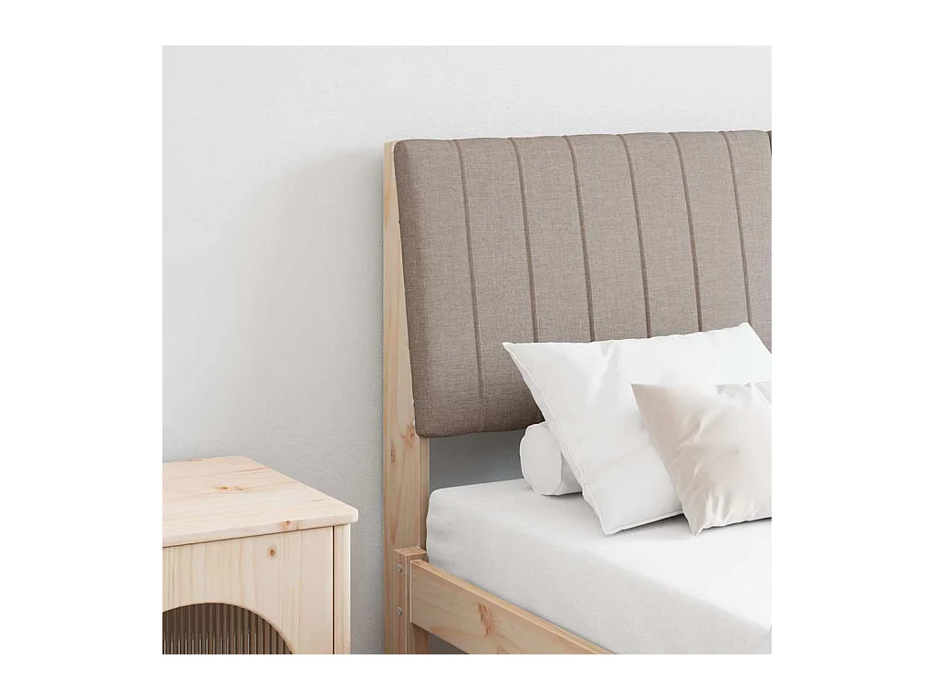 Tête de lit capitonnée Taupe 140 cm Pin massif