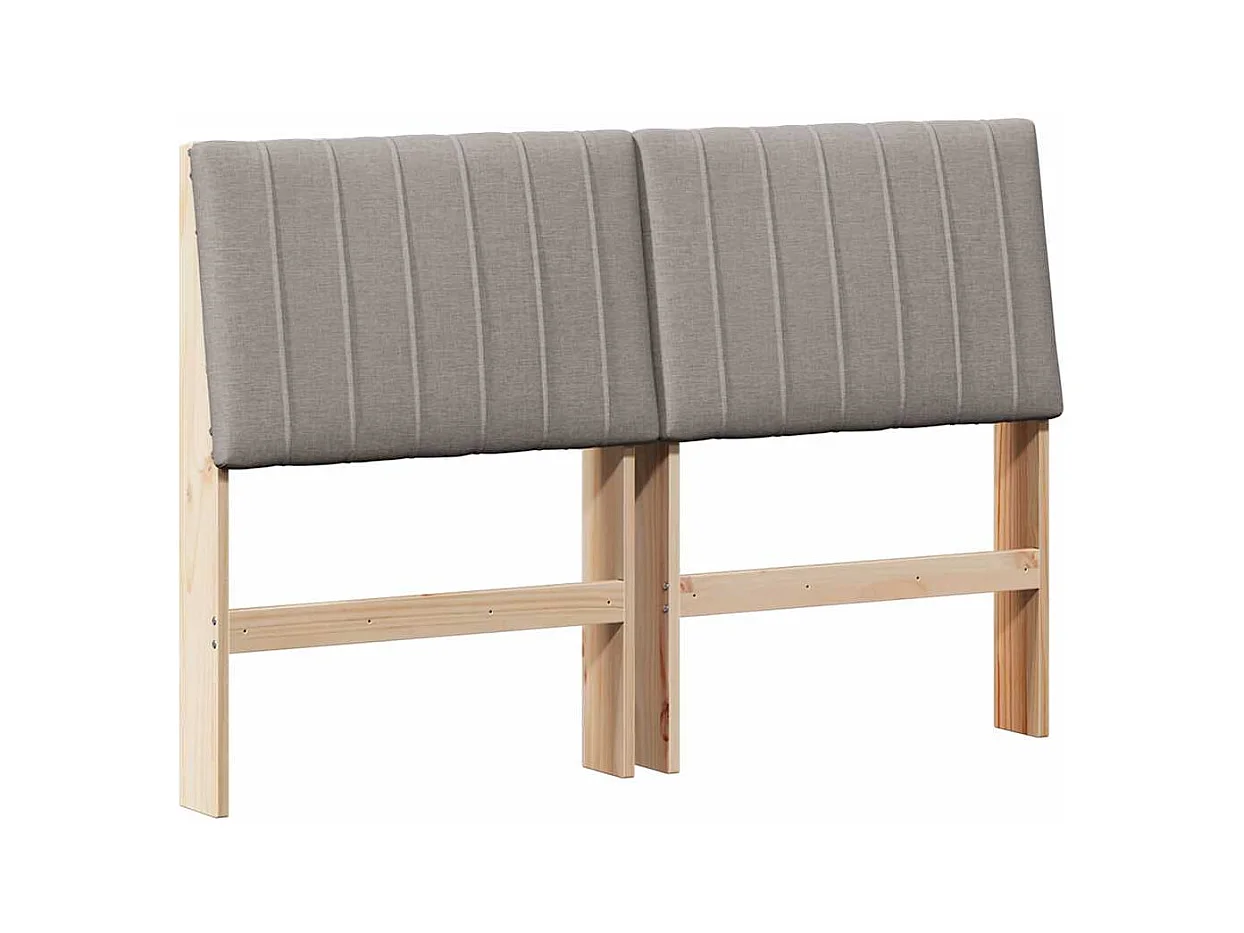 Tête de lit capitonnée Taupe 140 cm Pin massif