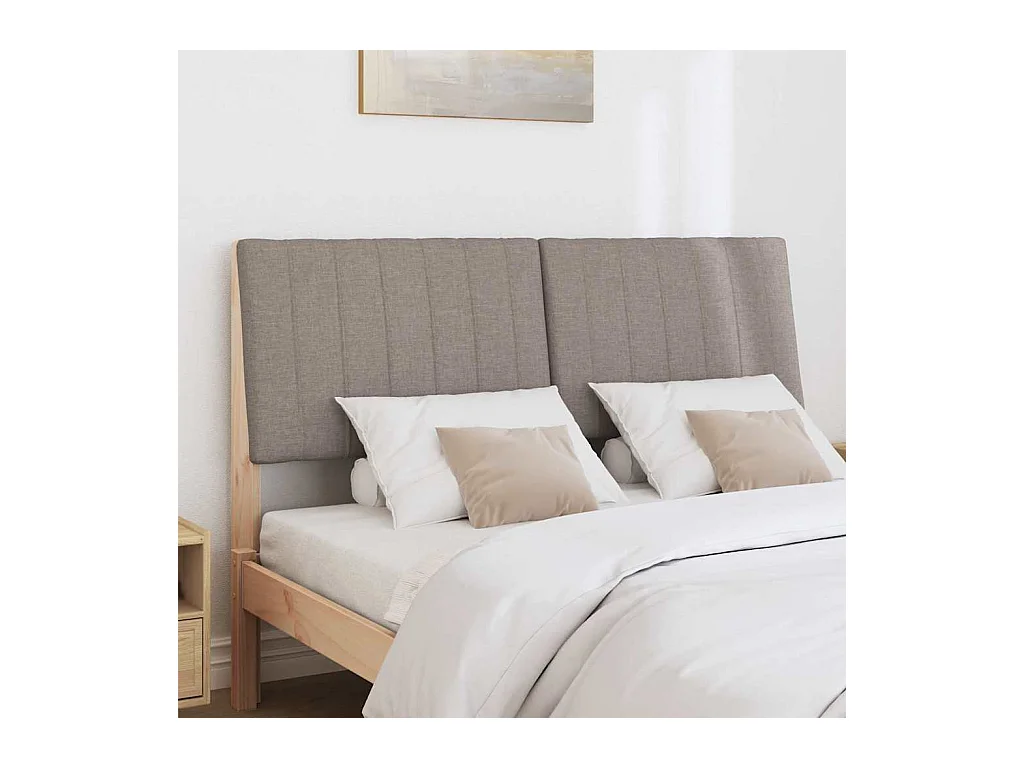 Tête de lit capitonnée Taupe 140 cm Pin massif