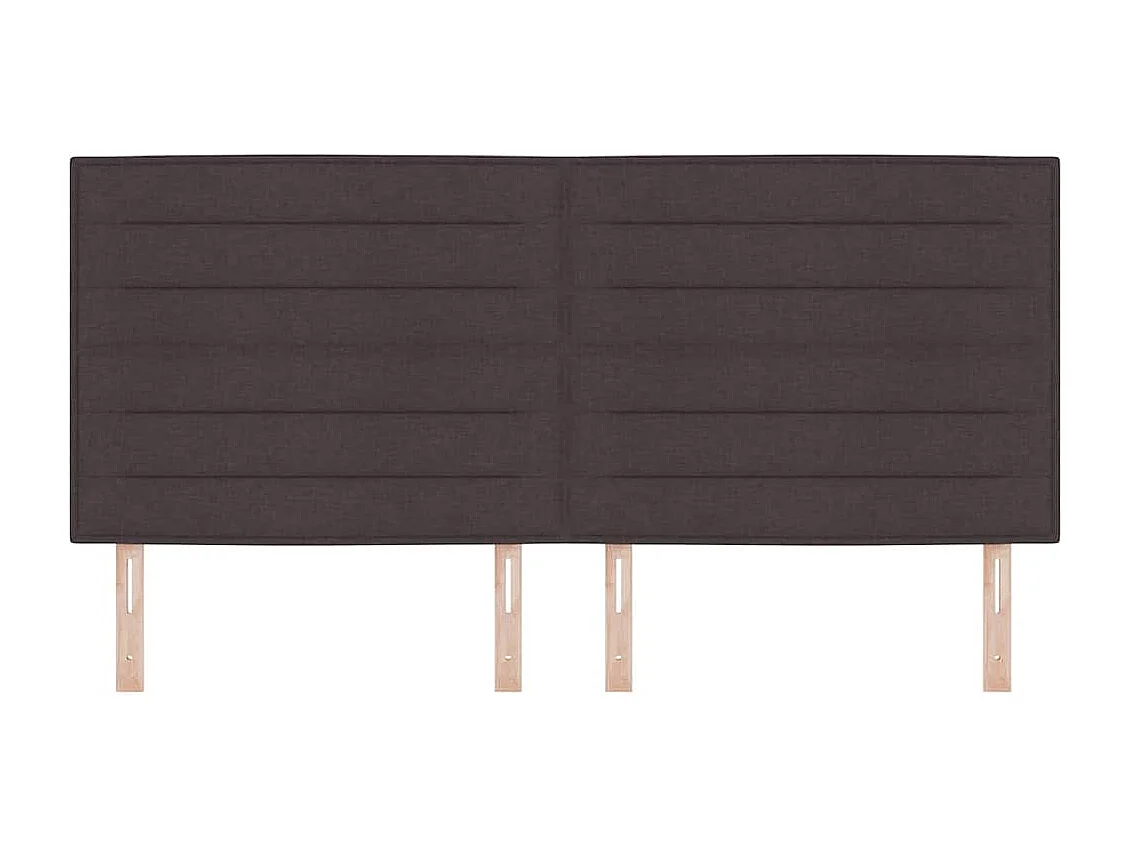 Cabecero LED con luces de tiras LED Marrón oscuro 200 cm tela