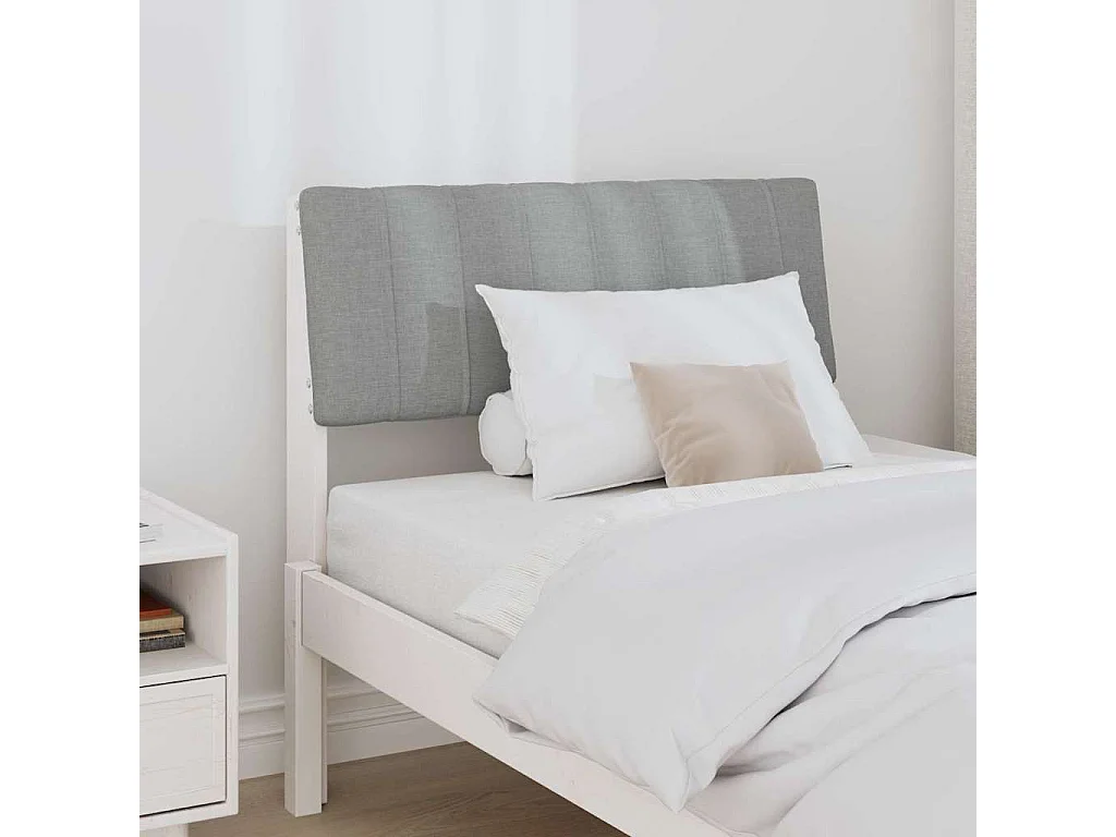 Tête de lit capitonnée Gris clair 75 cm Pin massif
