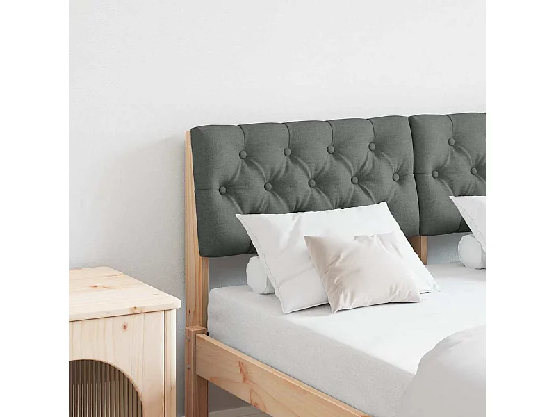 Cabecero tapizado Gris oscuro 120 cm Madera de pino macizo