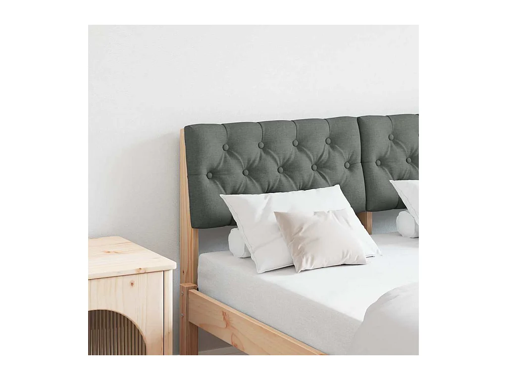 Cabecero tapizado Gris oscuro 120 cm Madera de pino macizo