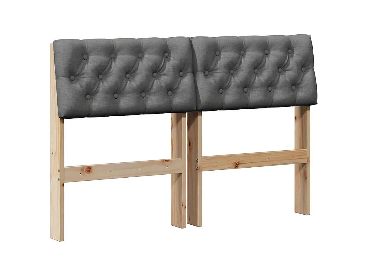 Cabecero tapizado Gris oscuro 120 cm Madera de pino macizo