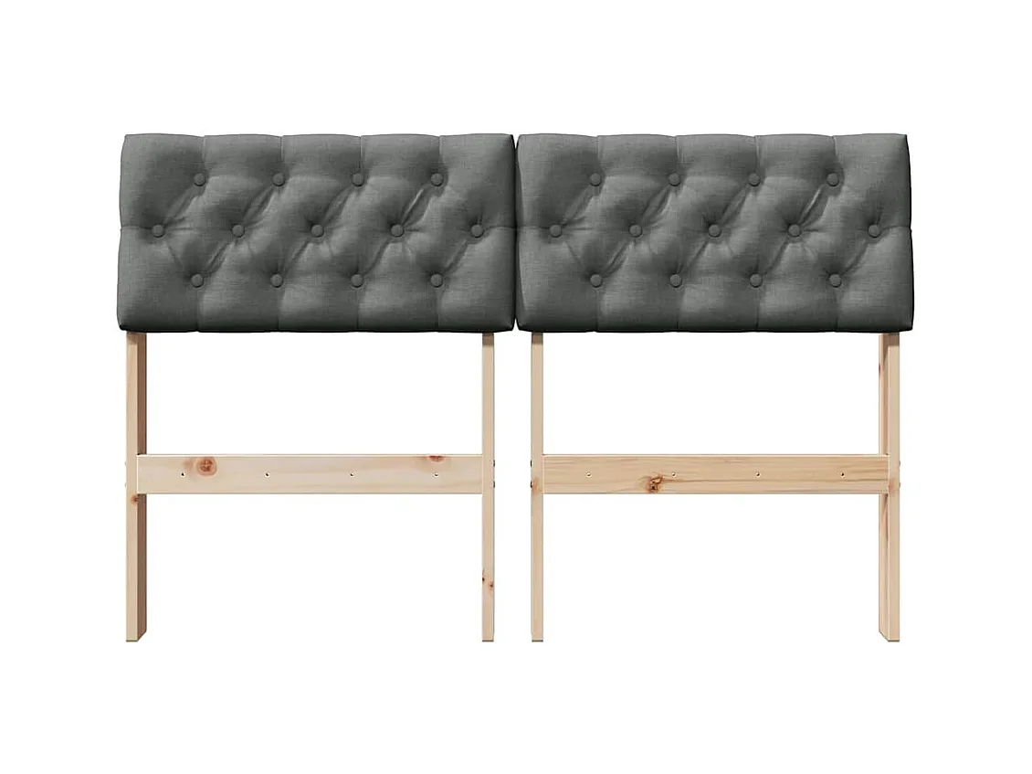 Cabecero tapizado Gris oscuro 120 cm Madera de pino macizo