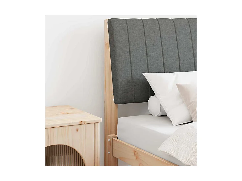 Cabecero tapizado Gris oscuro 80 cm Madera de pino macizo