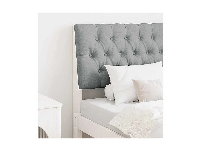 Tête de lit capitonnée Gris clair 80 cm Pin massif