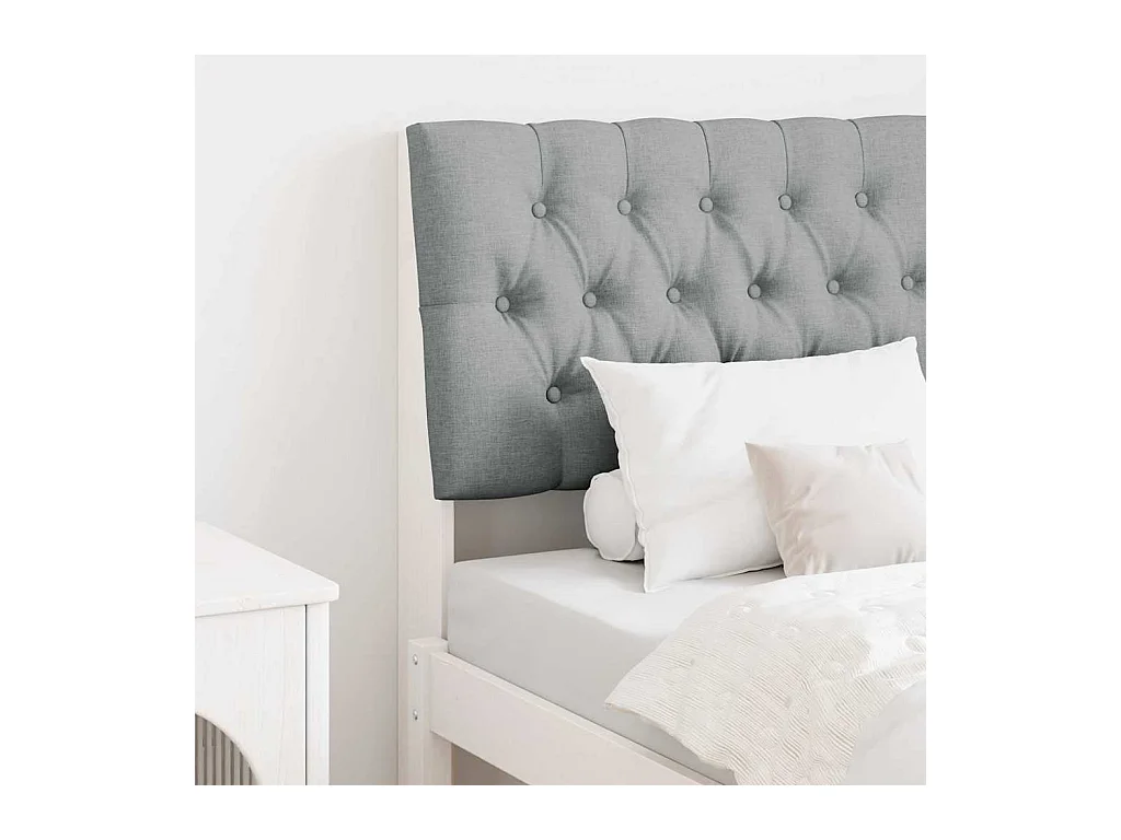 Tête de lit capitonnée Gris clair 80 cm Pin massif