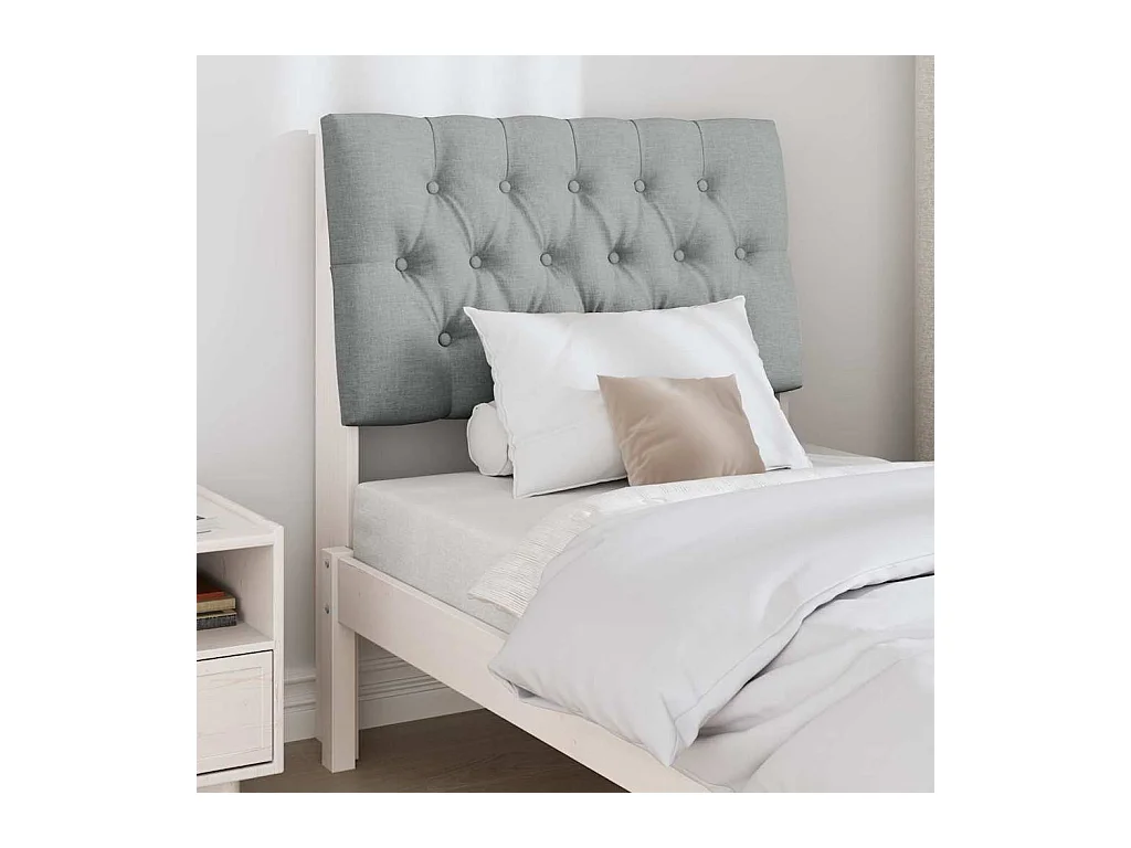 Tête de lit capitonnée Gris clair 80 cm Pin massif