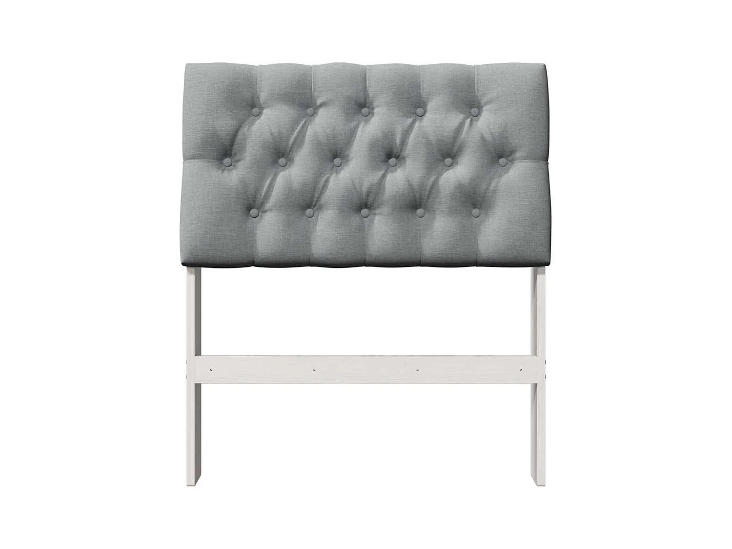 Tête de lit capitonnée Gris clair 80 cm Pin massif