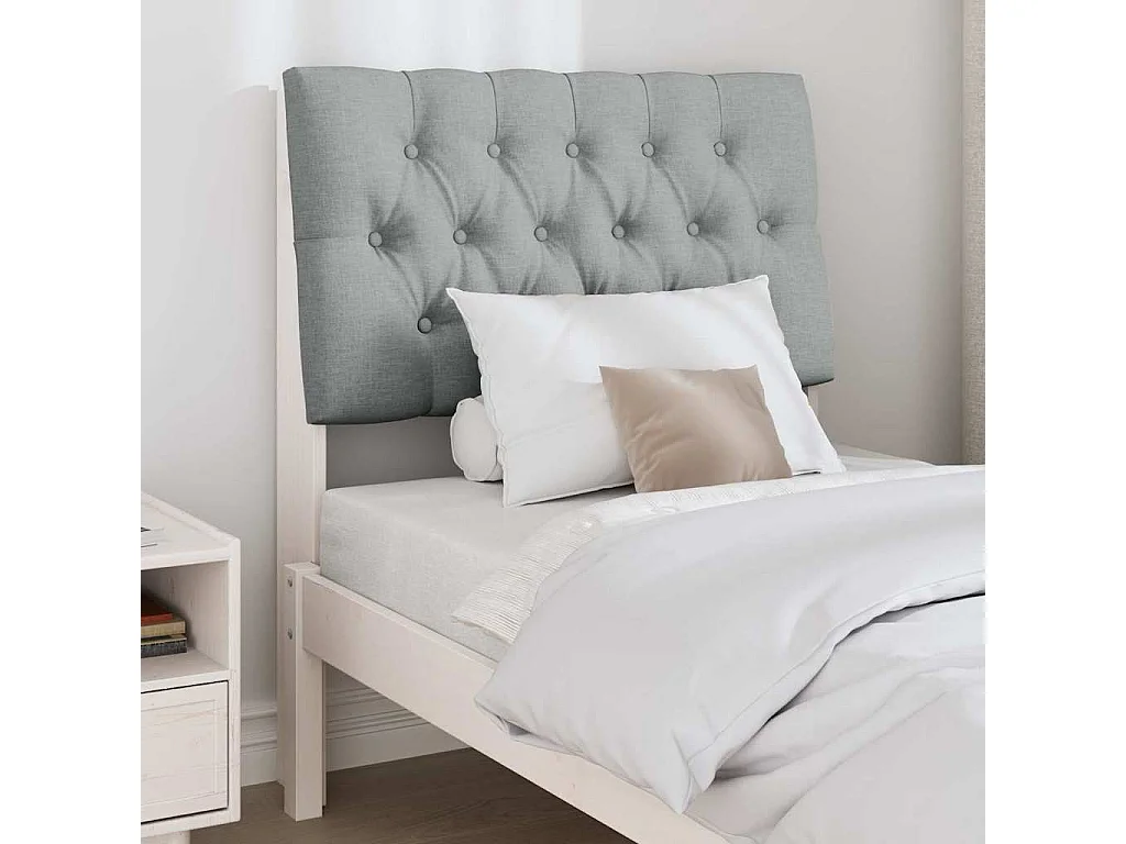 Tête de lit capitonnée Gris clair 80 cm Pin massif