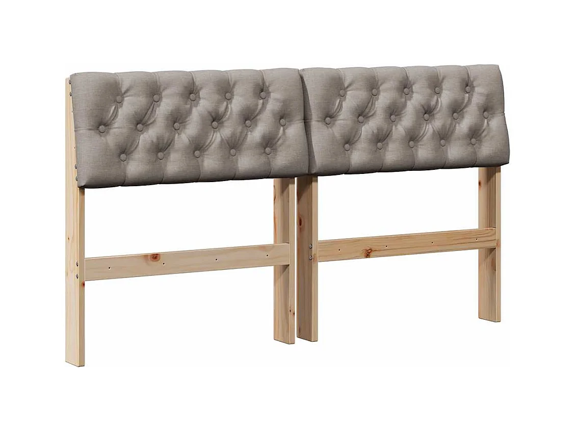 Cabecero tapizado Taupé 160 cm Madera de pino macizo