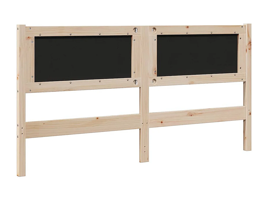 Cabecero tapizado Marrón 150 cm Madera de Pino Sólido y Tela