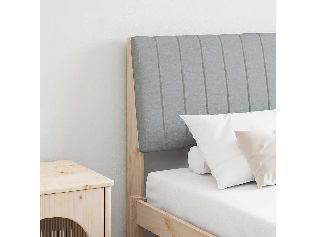 Cabecero tapizado Gris Claro 160 cm Madera de pino macizo