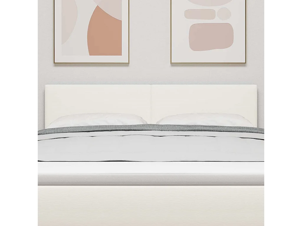 Tête de lit LED avec des lumières à LED Crème 160 cm tissu