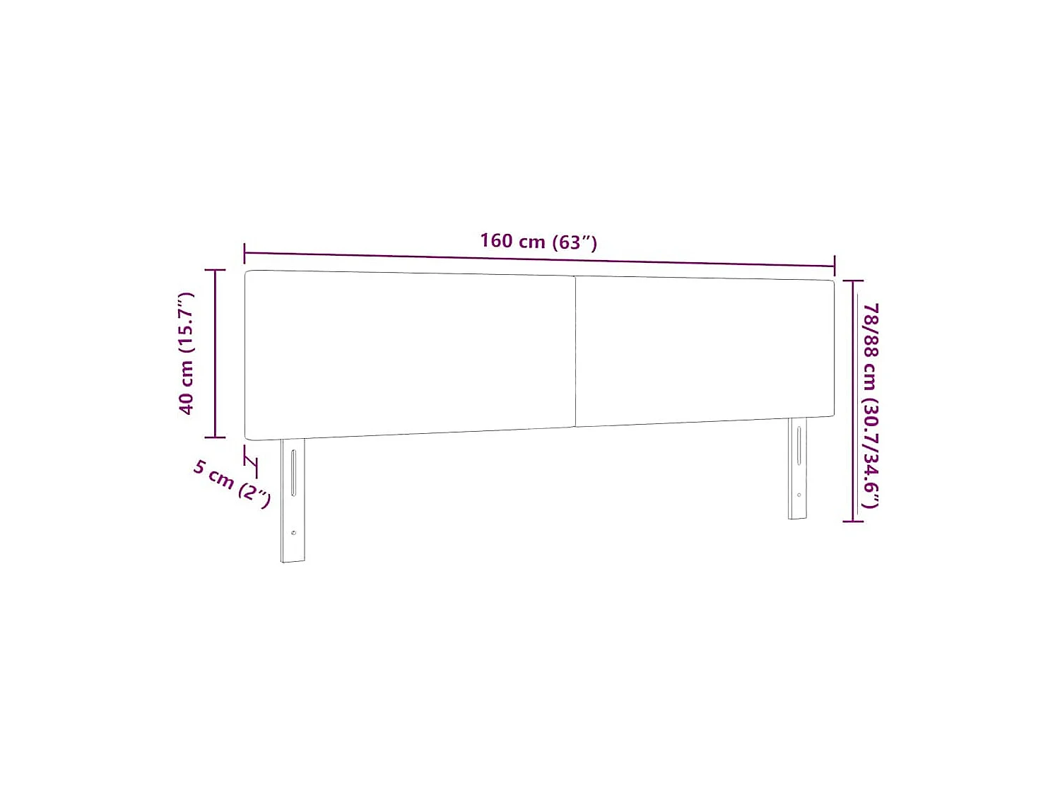 Tête de lit LED avec des lumières à LED Crème 160 cm tissu