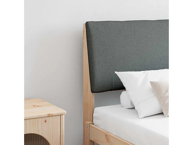 Cabecero tapizado Gris oscuro 180 cm Madera de pino macizo
