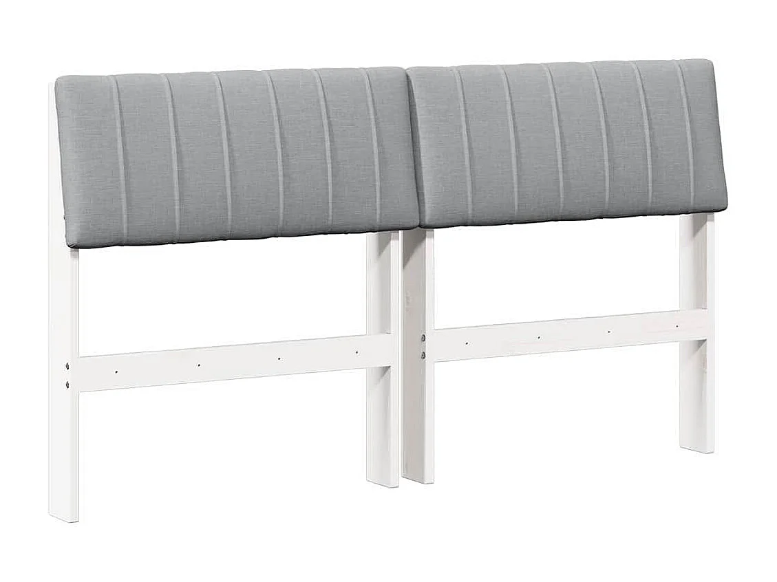 Tête de lit capitonnée Gris clair 140 cm Pin massif