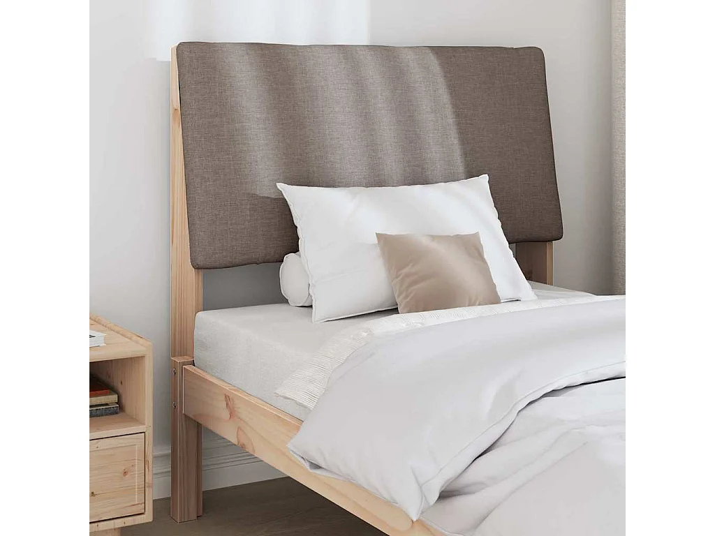 Cabecero tapizado Taupé 100 cm Madera de pino macizo