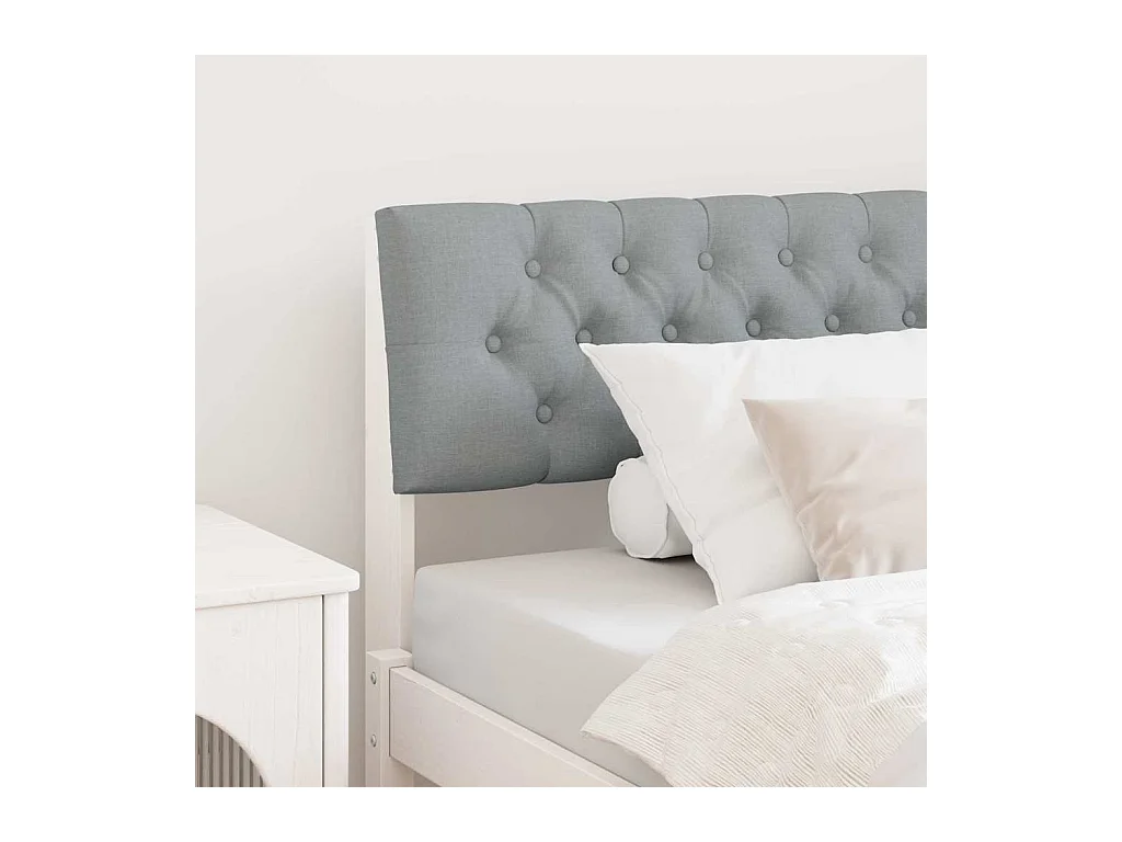 Tête de lit capitonnée Gris clair 100 cm Pin massif