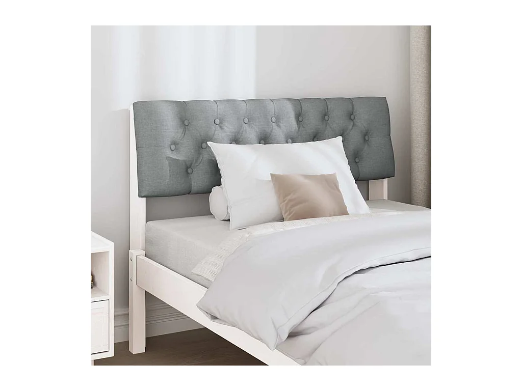 Tête de lit capitonnée Gris clair 100 cm Pin massif