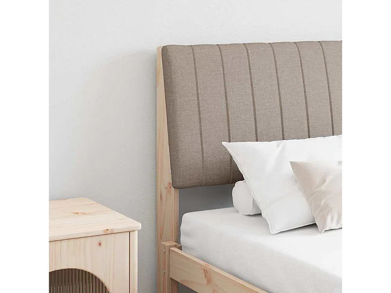 Tête de lit capitonnée Taupe 150 cm Pin massif