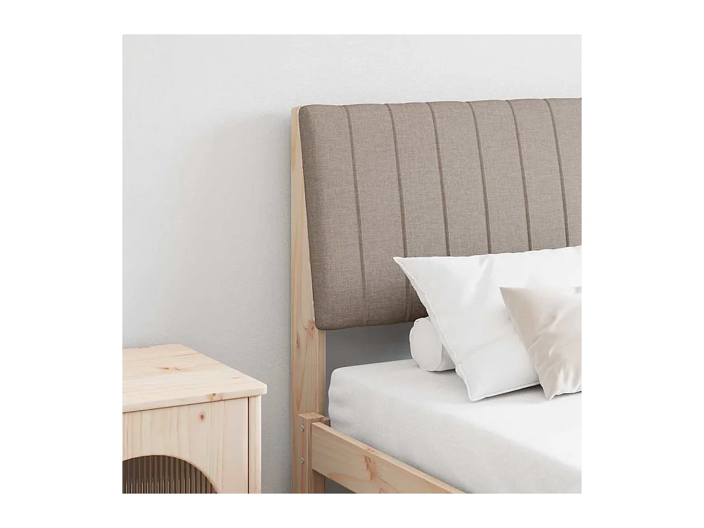 Cabecero tapizado Taupé 150 cm Madera de pino macizo