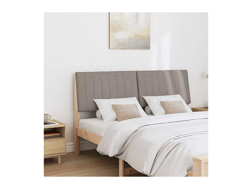 Cabecero tapizado Taupé 150 cm Madera de pino macizo