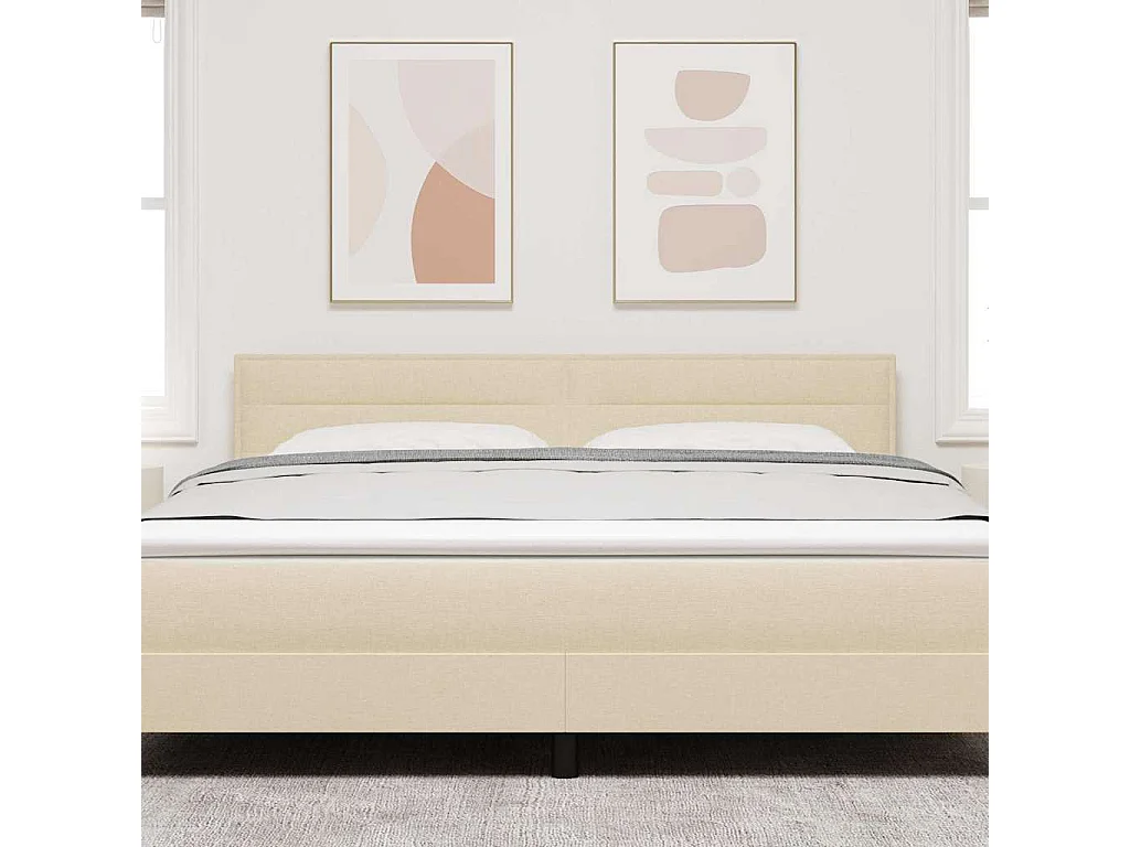 Tête de lit LED avec des lumières à LED Crème 180 cm tissu