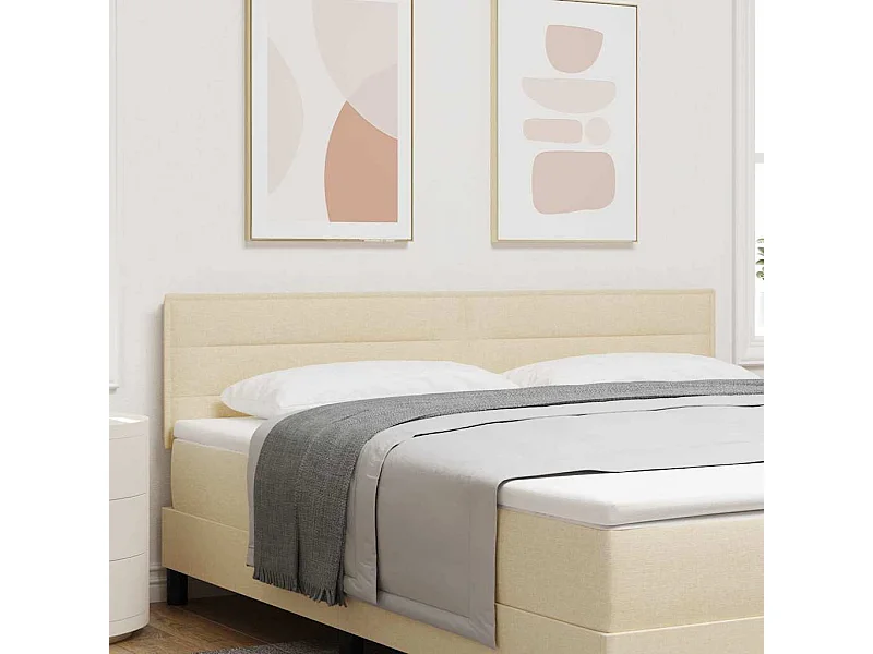 Tête de lit LED avec des lumières à LED Crème 180 cm tissu