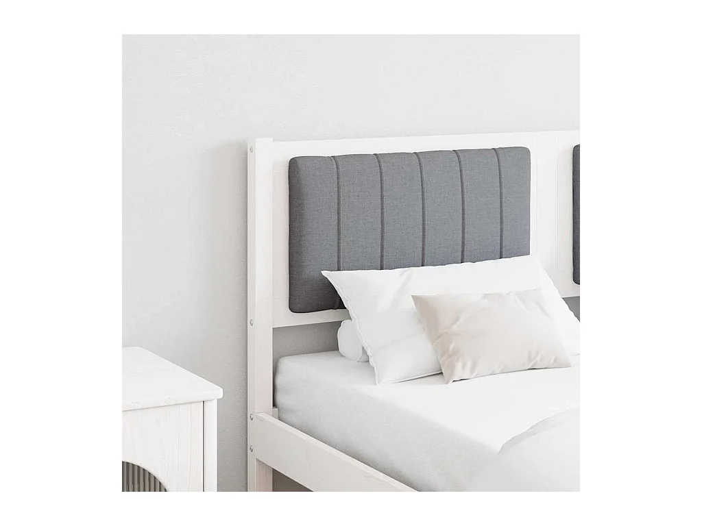 Cabeceira estofada com cabeceira Branco 140 cm