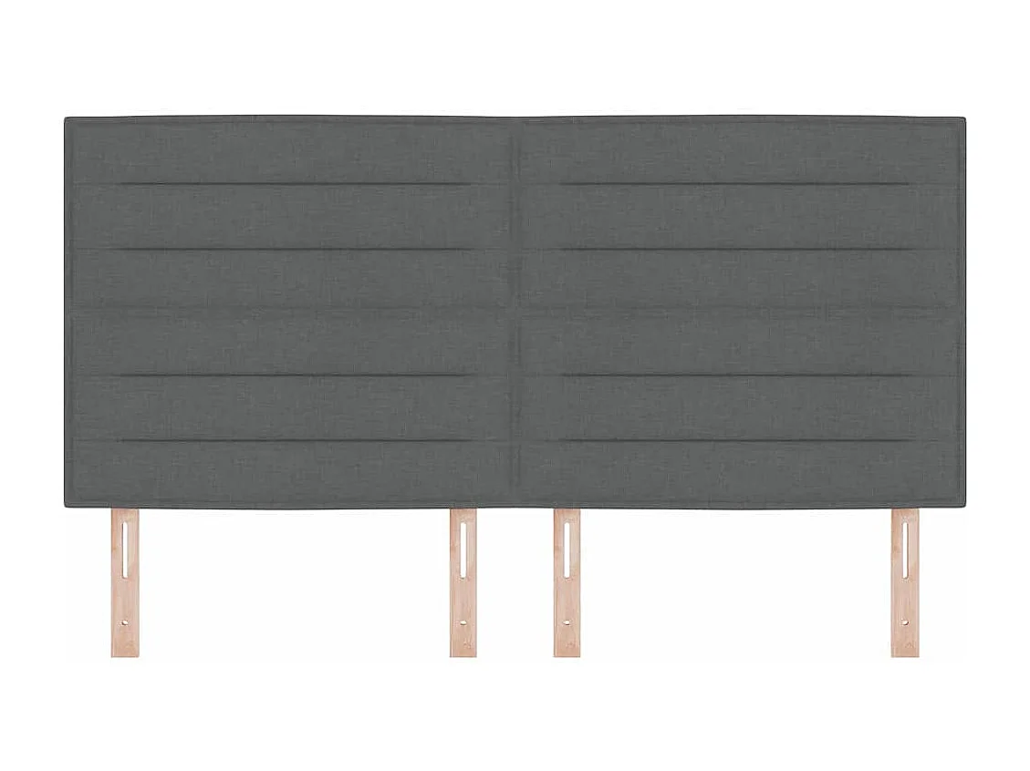 Cabecero LED con luces de tiras LED Gris oscuro 180 cm tela