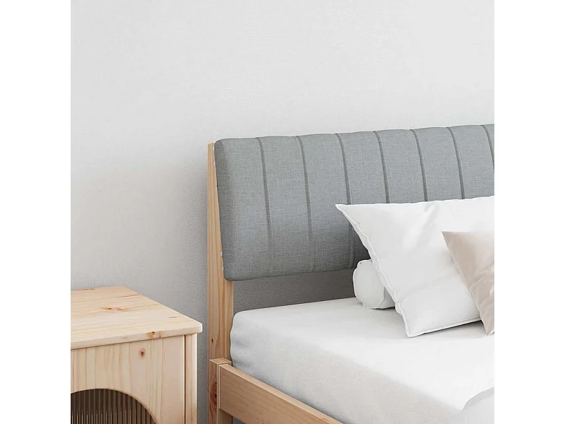 Tête de lit capitonnée Gris clair 200 cm Pin massif