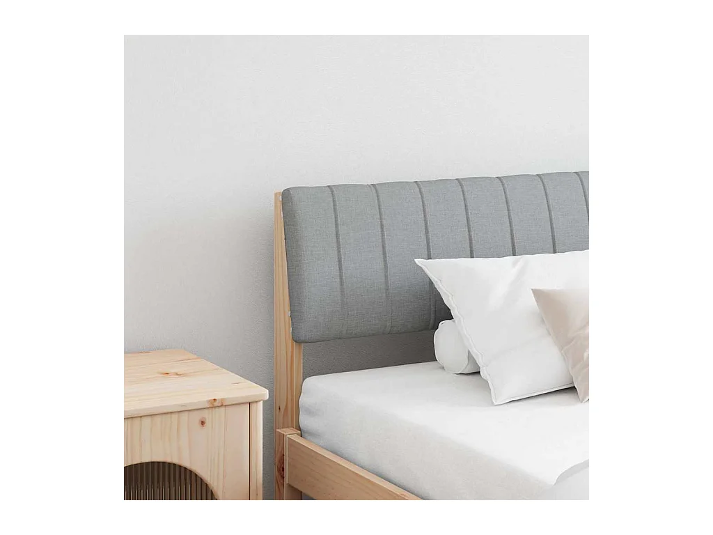 Cabecero tapizado Gris Claro 200 cm Madera de pino macizo