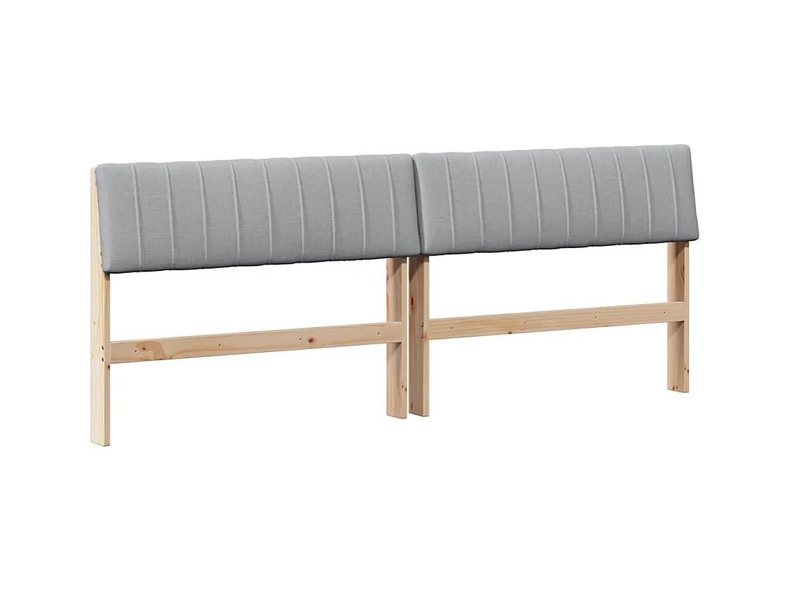 Cabecero tapizado Gris Claro 200 cm Madera de pino macizo