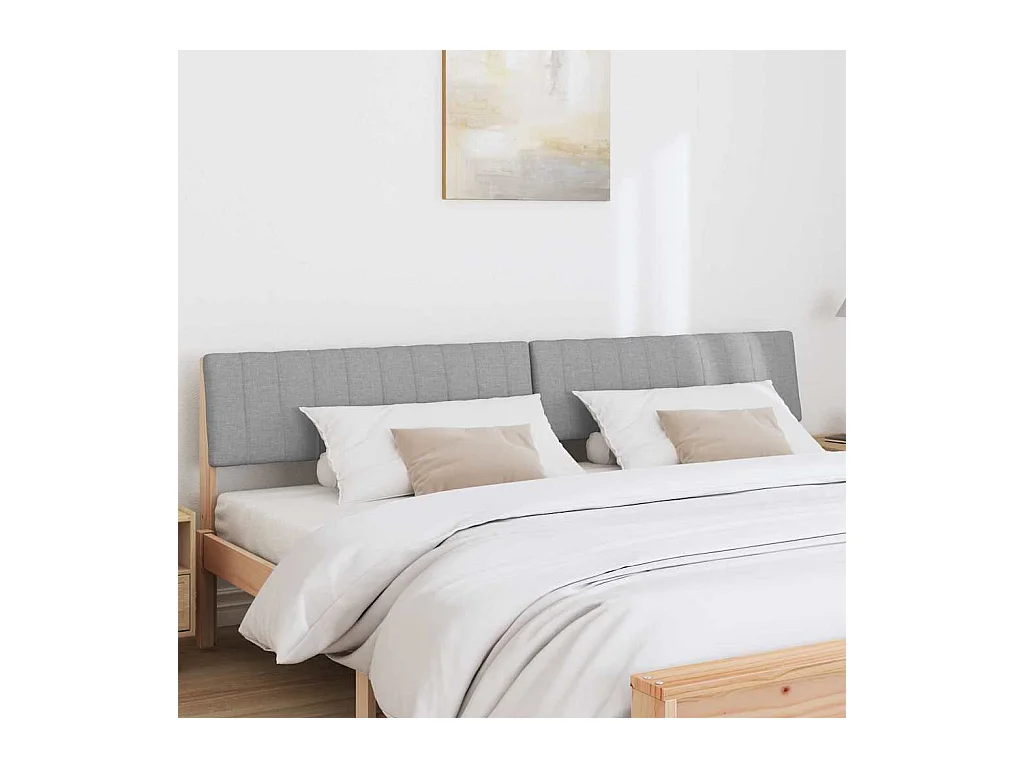 Cabecero tapizado Gris Claro 200 cm Madera de pino macizo